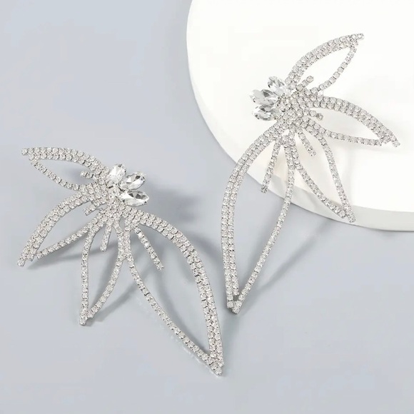NWT Big Statement Crystal Earrings - Picture 1 of 3